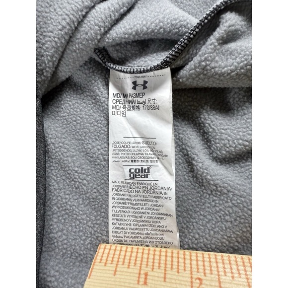 Under Armour ColdGear Men's Medium Gray 1/4 Zip Pullover Fleece Lined Loose Fit - Picture 8 of 10